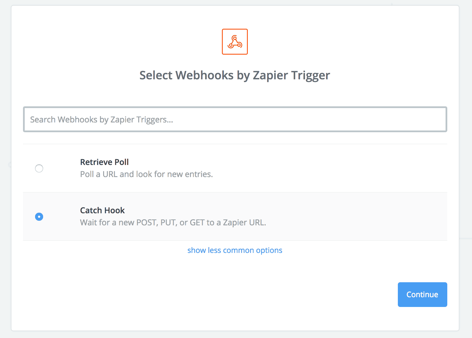 Creating a webhook in zapier