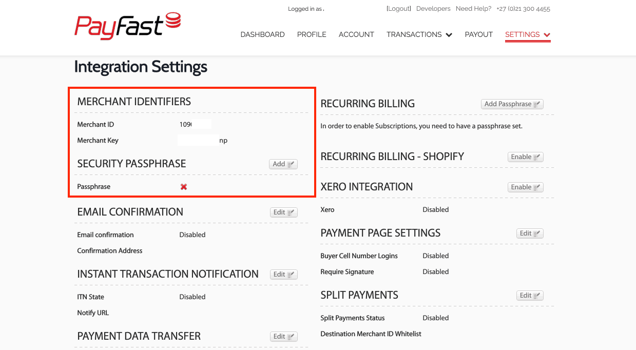 invalid merchant id payfast