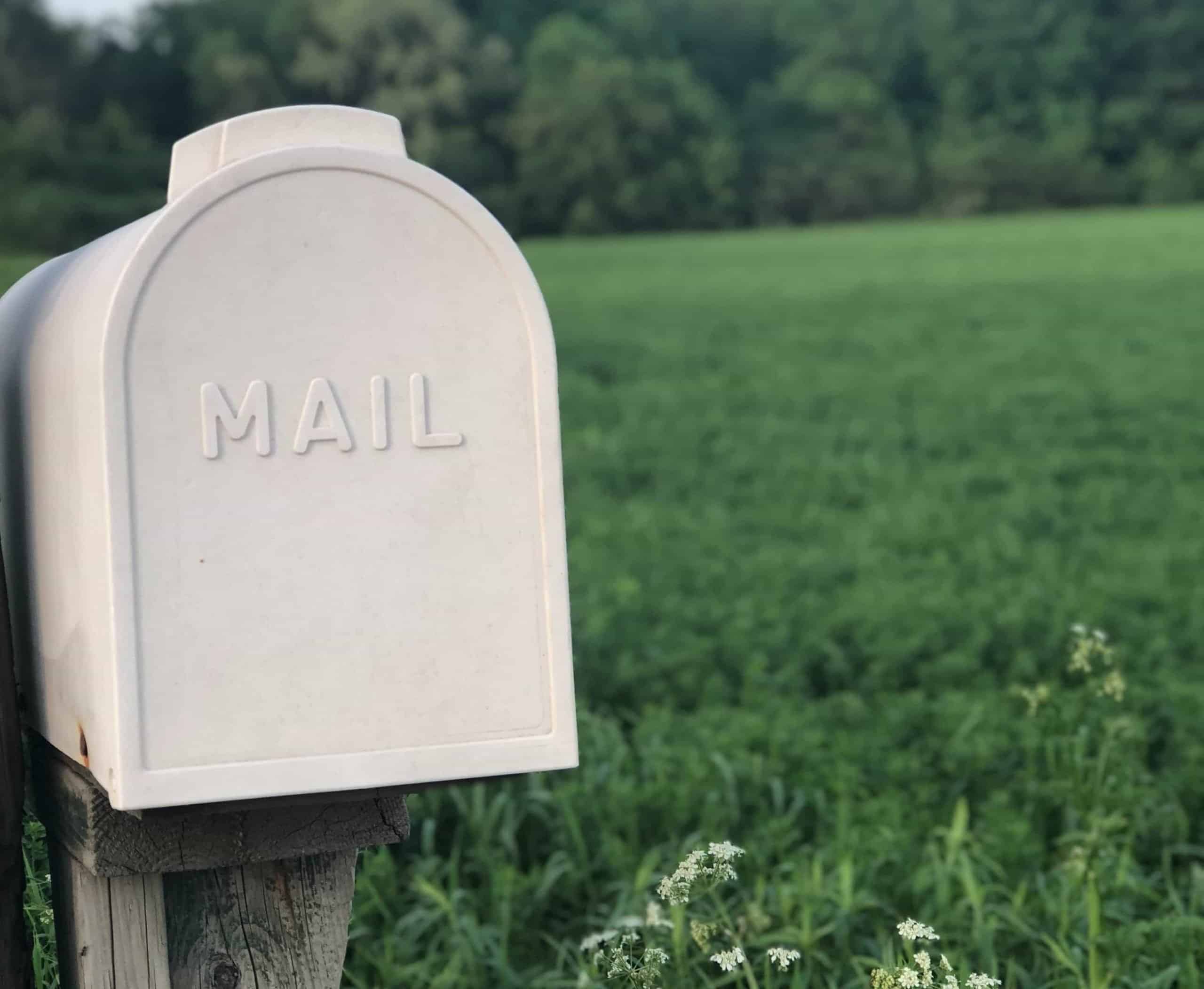 Postbox in a field.