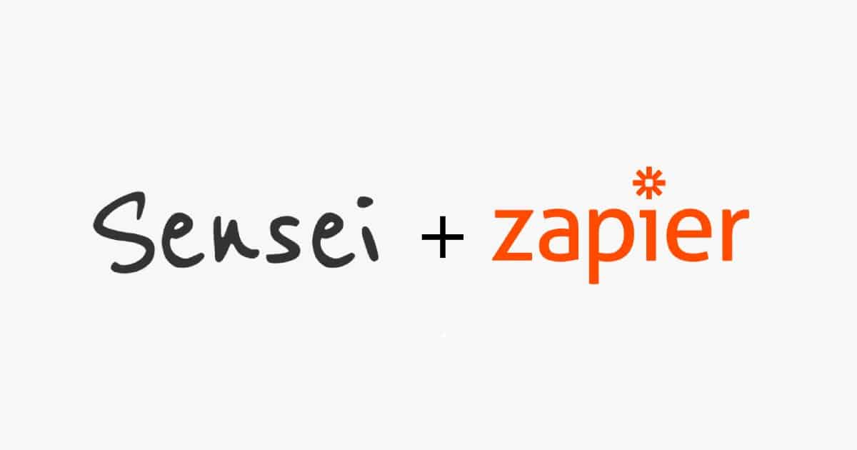 sensei LMS and Zapier logo