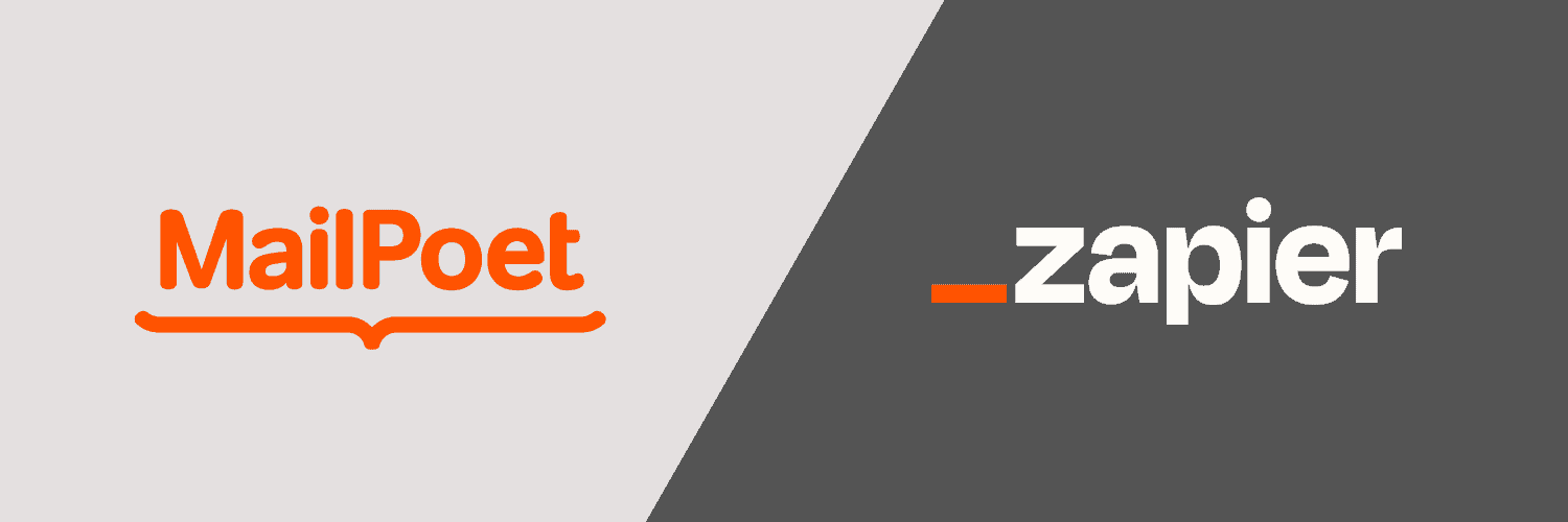 MailPoet and Zapier logo for the post "Connect MailPoet to Zapier"