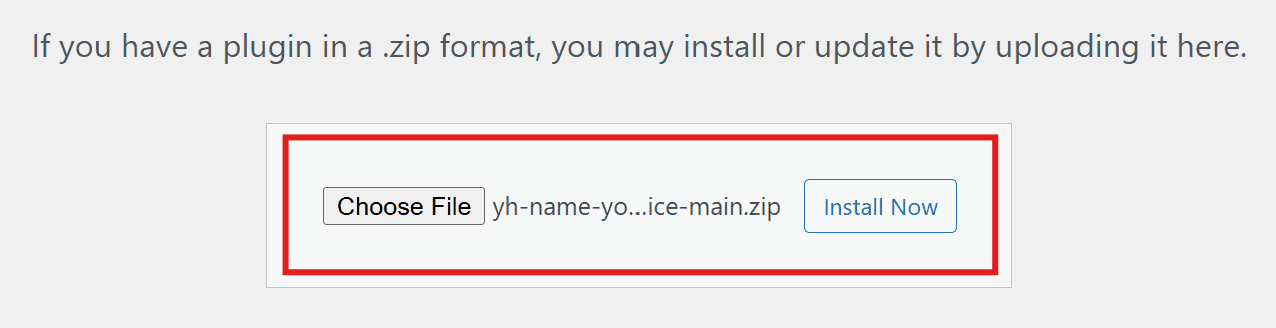Upload the Name Your Price zip file after purchasing from Yoohoo Plugins