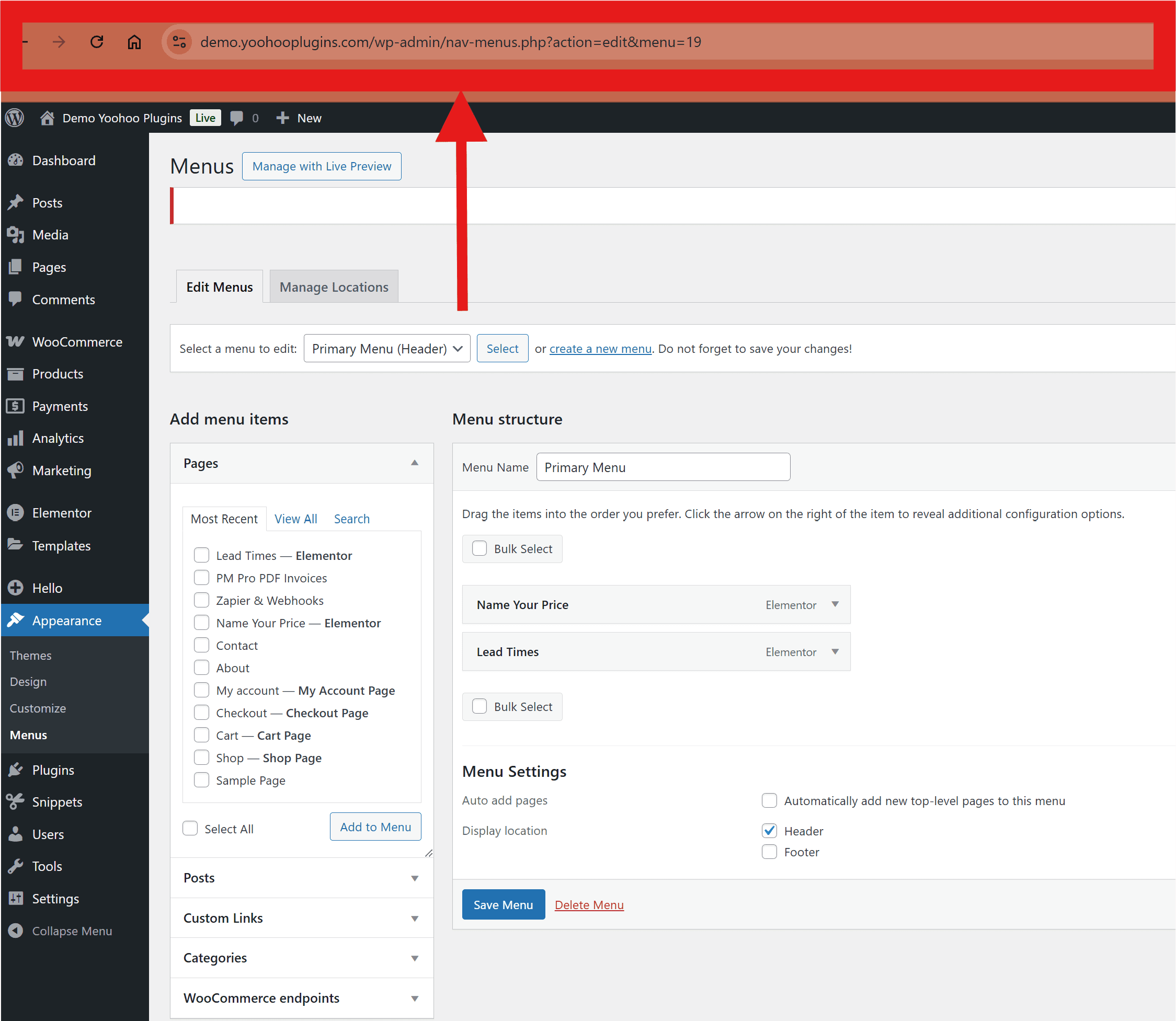 Where to find your menu ID in wordpress