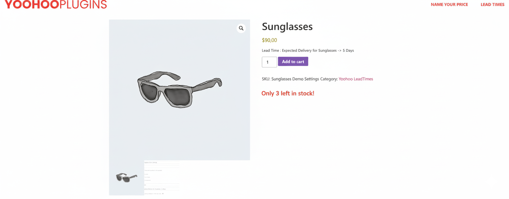 WooCommerce low stock warning showing only 3 items remaining