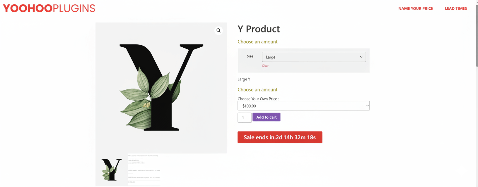WooCommerce countdown timer showing flash sale deadline on product page