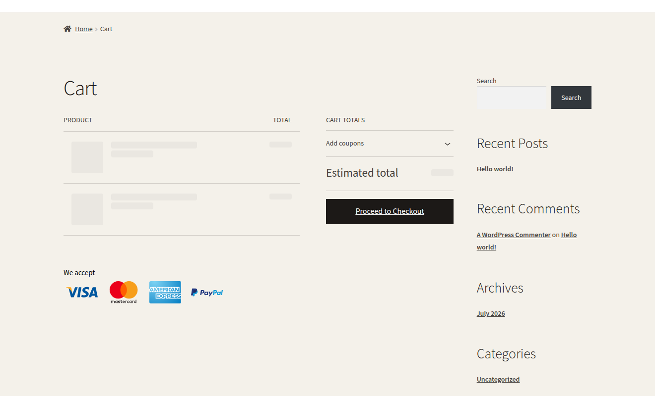 Trust badges on the WooCommerce cart page
